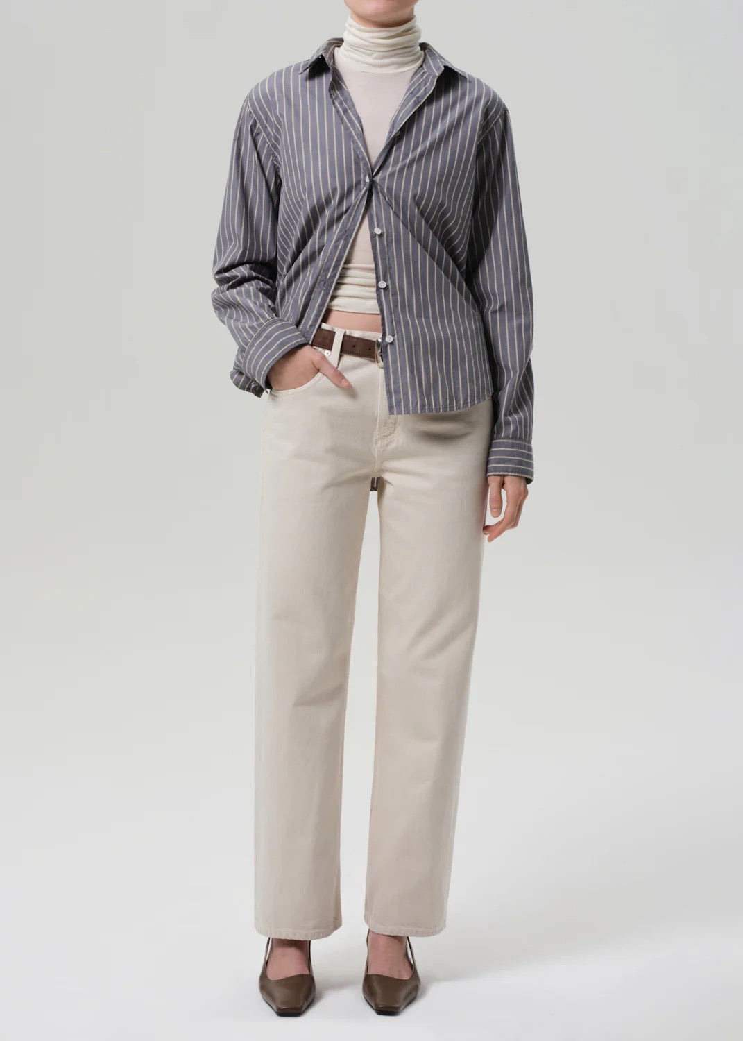 Citizens Of Humanity Avni Slim Shirt-Cleo Stripe