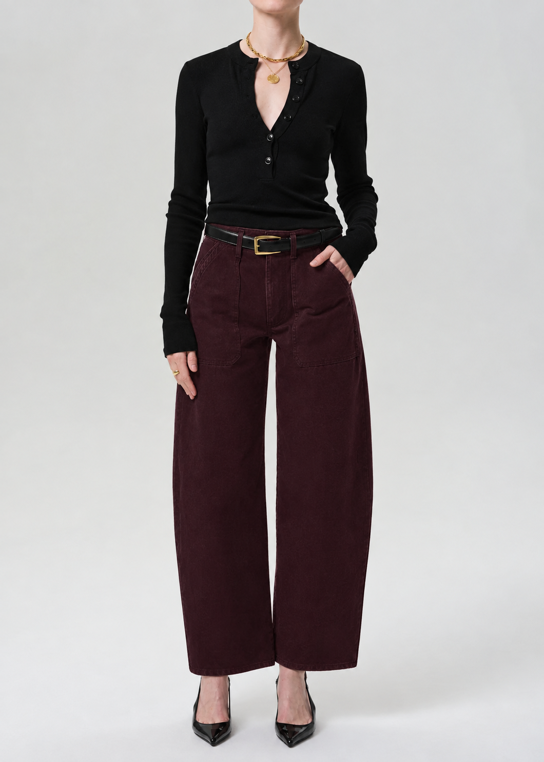 Citizens of Humanity Ayla Cargo in Mahogany