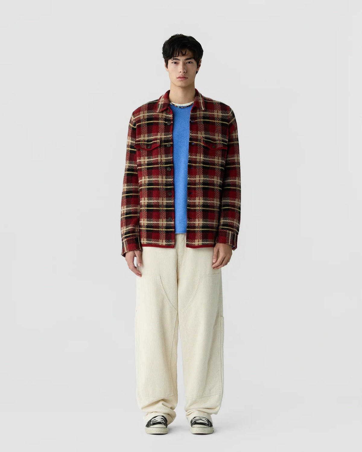 Guest in Residence Plaid Work Shirt in Carmine Combo