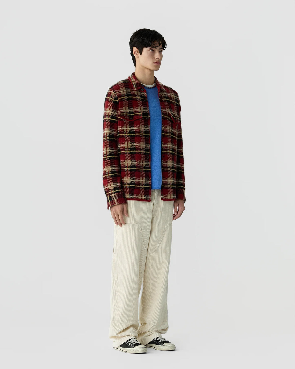 Guest in Residence Plaid Work Shirt in Carmine Combo