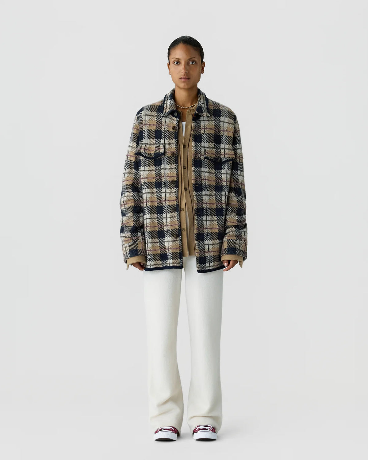 Guest in Residence Plaid Work Shirt in Camel Combo
