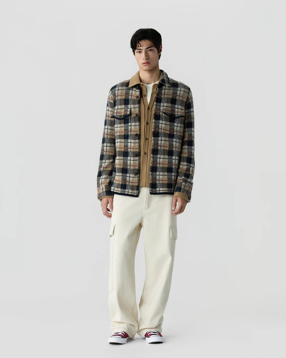 Guest in Residence Plaid Work Shirt in Camel Combo
