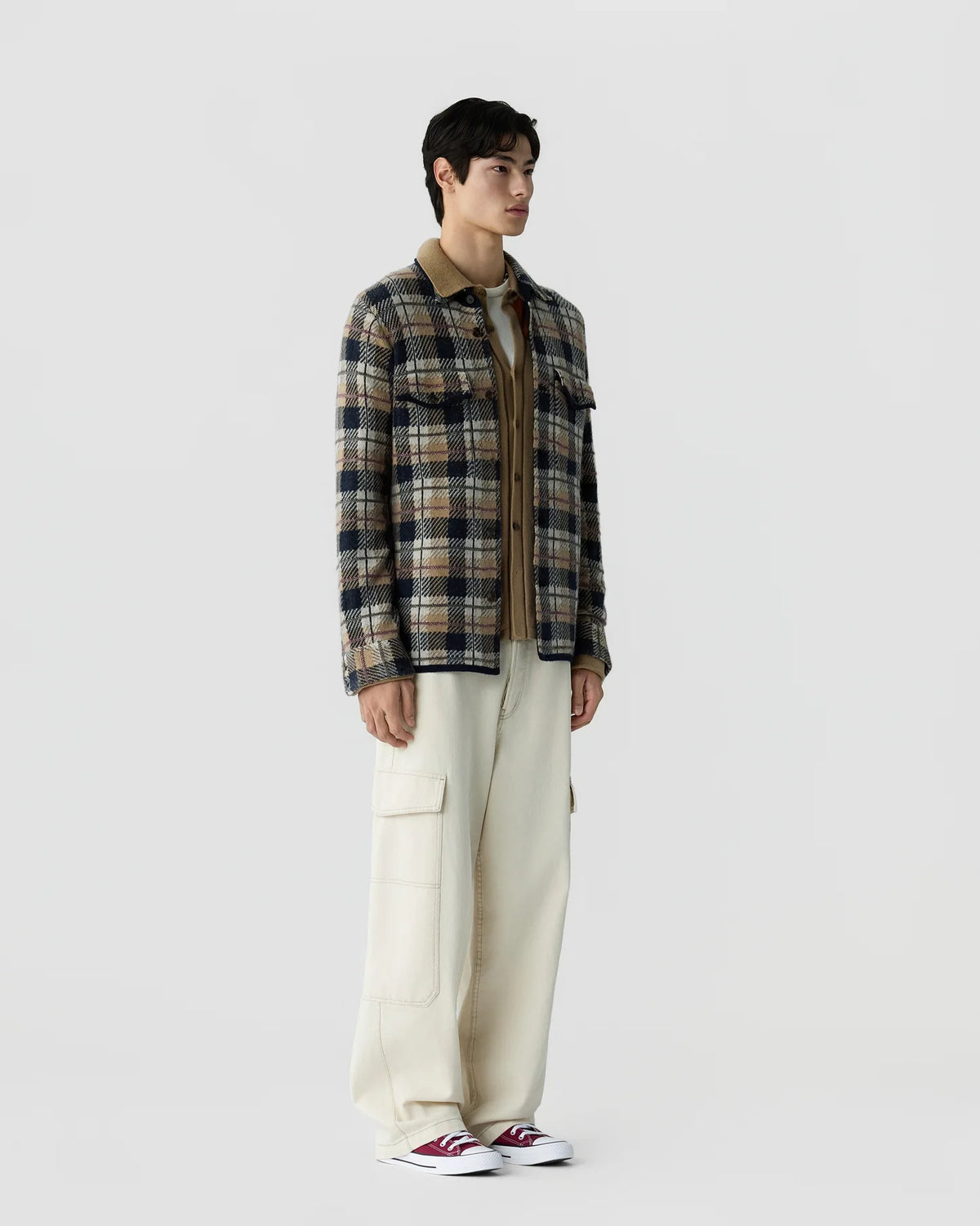 Guest in Residence Plaid Work Shirt in Camel Combo