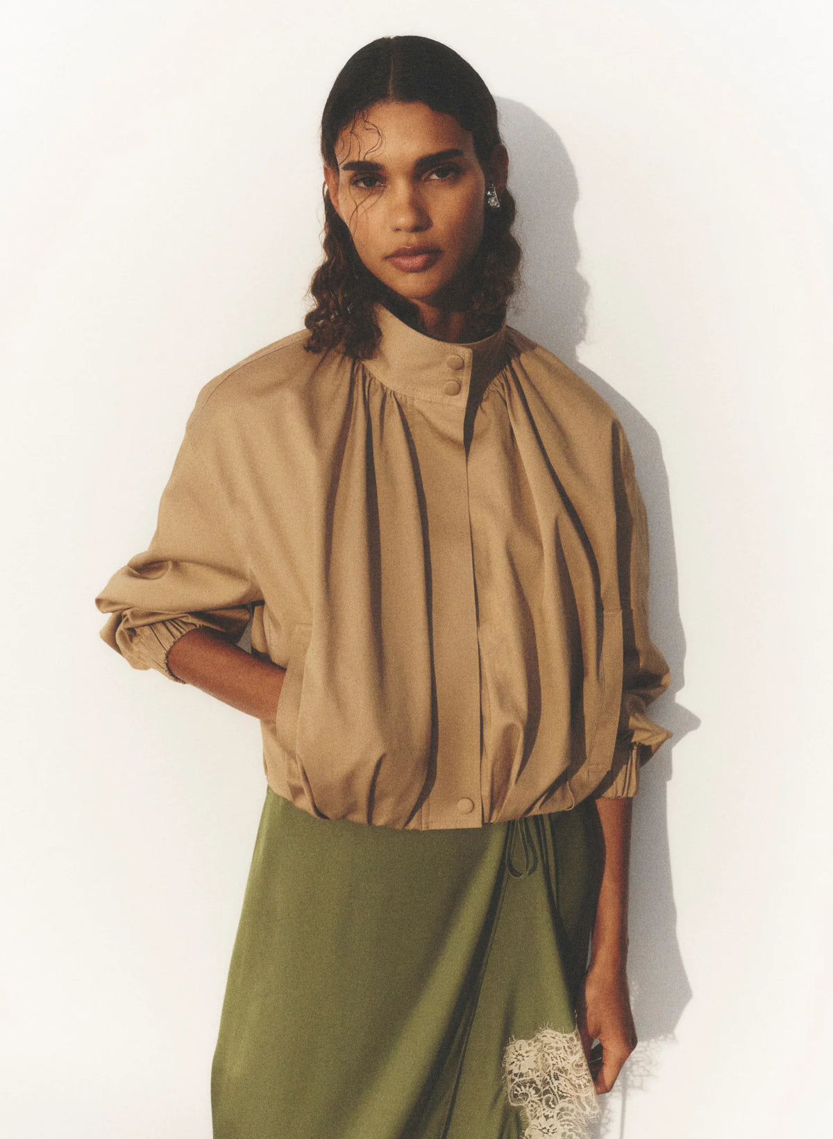 A.L.C. Amélie Cotton Twill Jacket in Light Bark