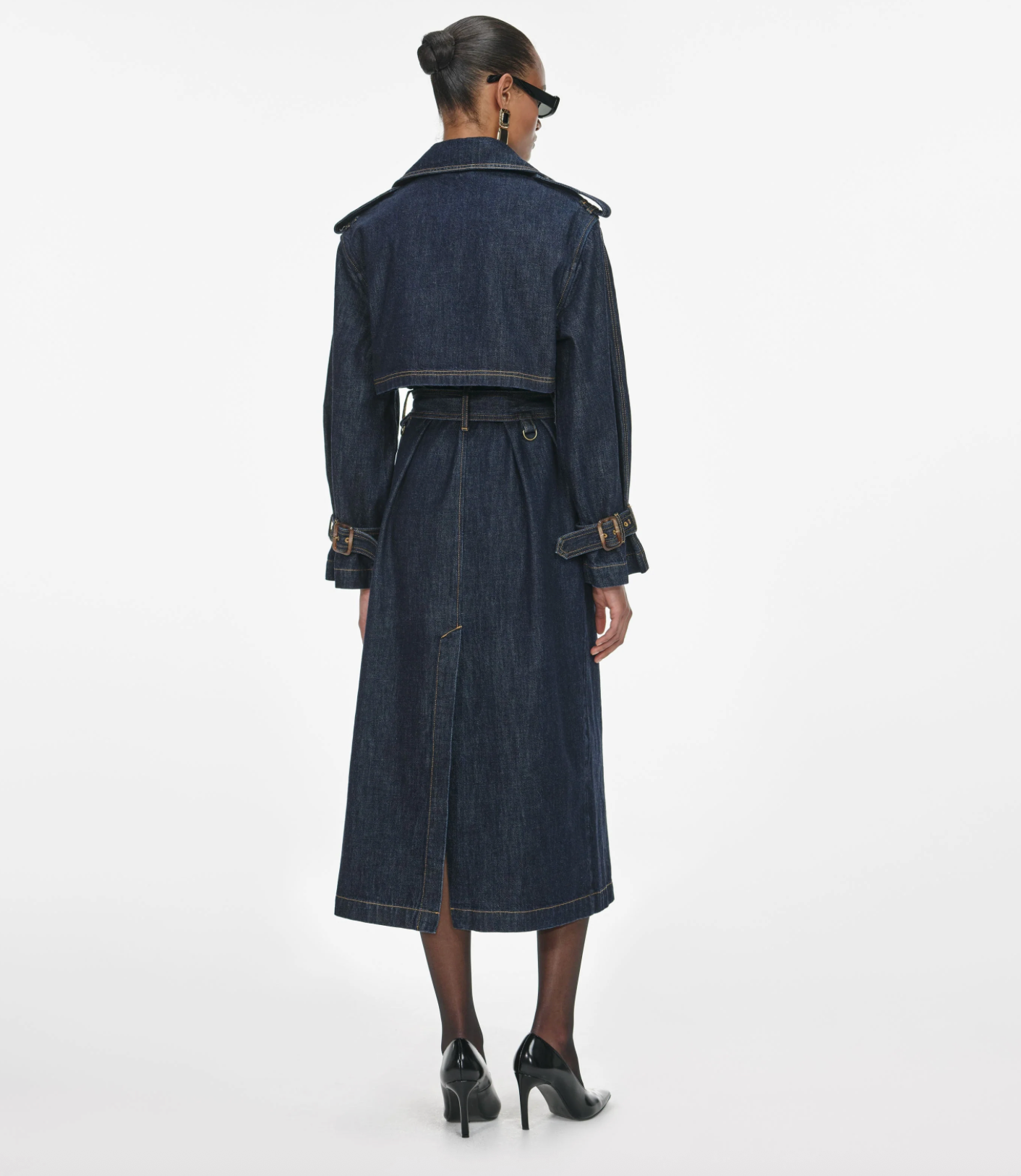 Self Portrait Indigo Denim Trench