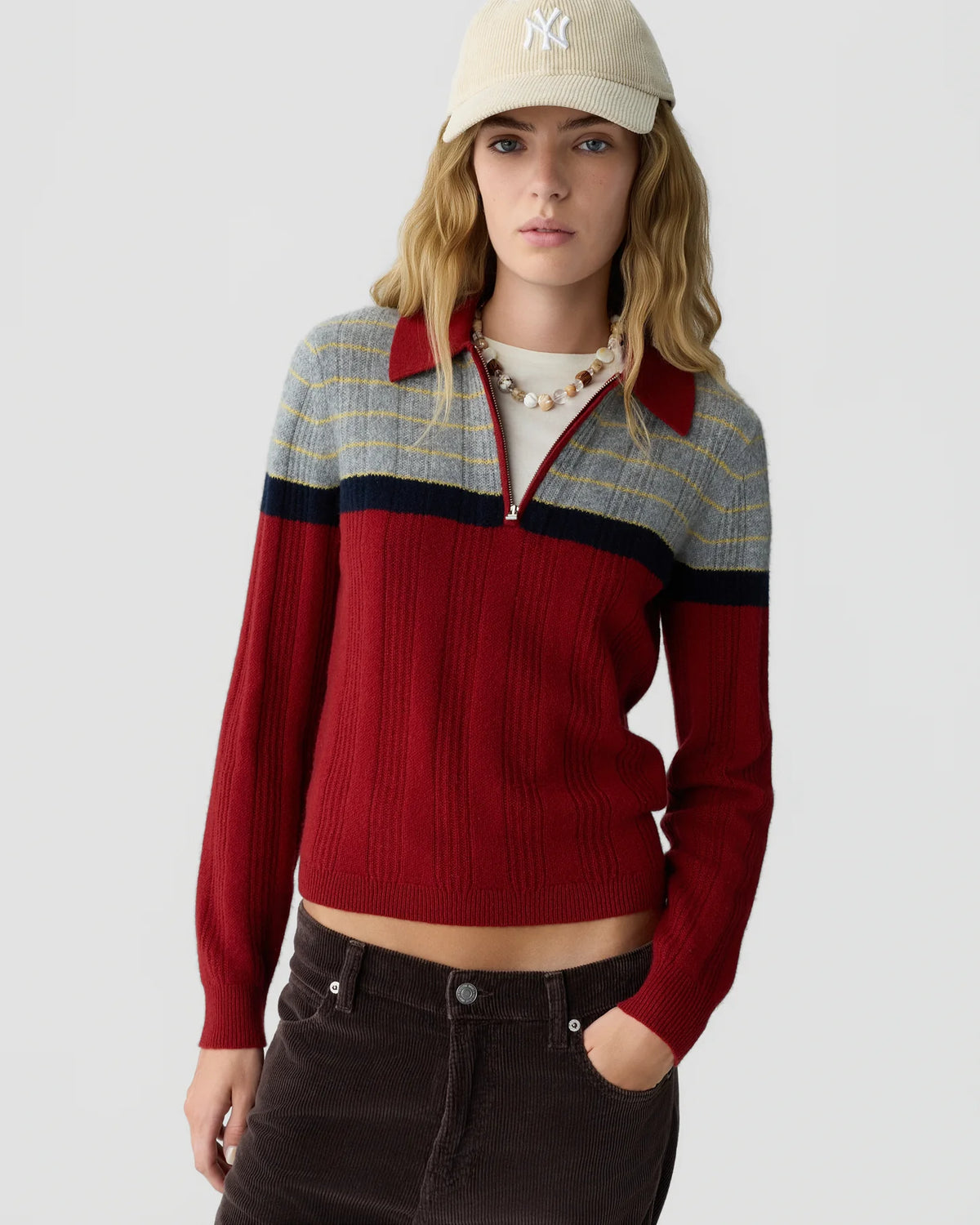 Guest in Residence Track Polo in Carmine Combo
