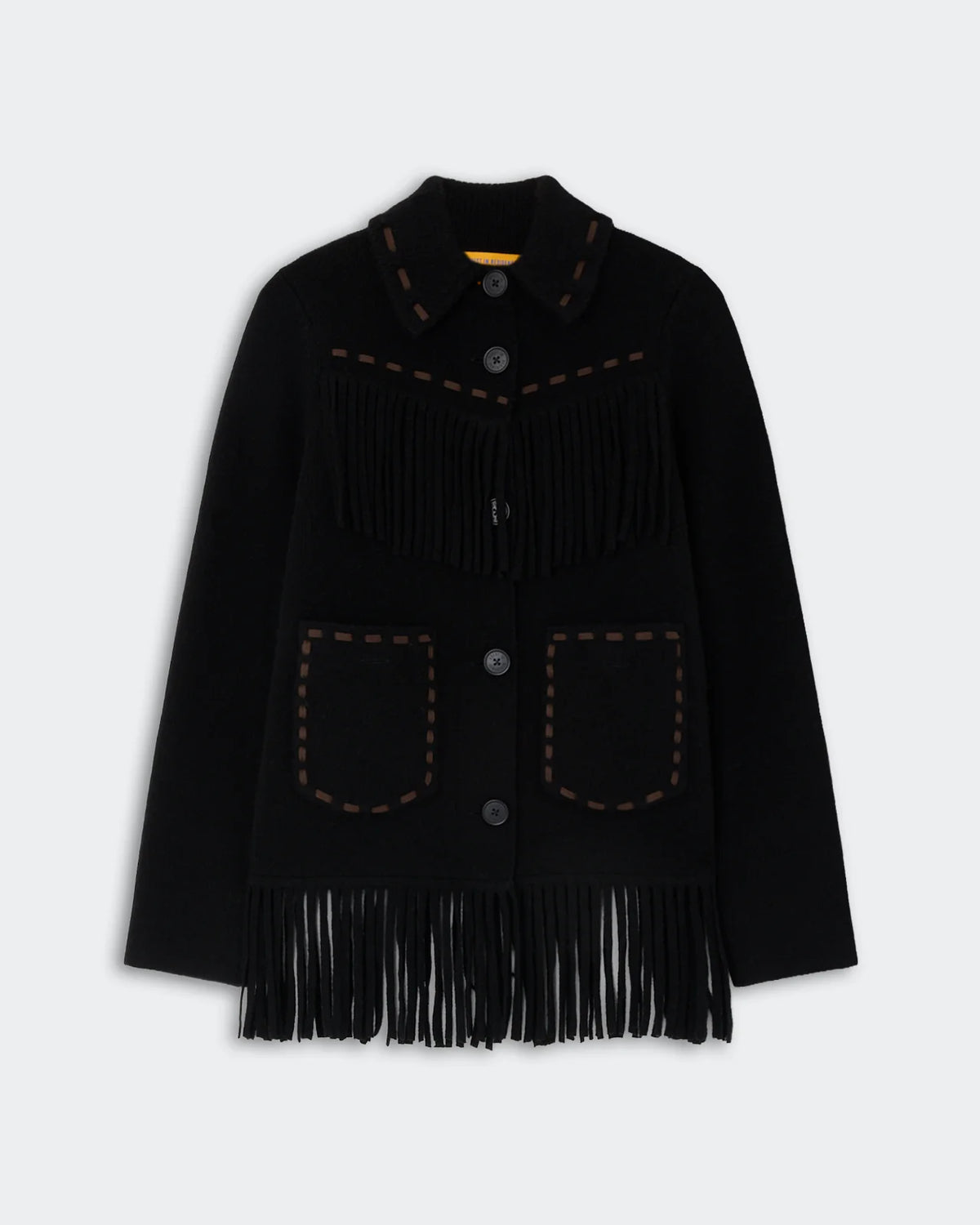 Guest in Residence Western Fringe Jacket in Black