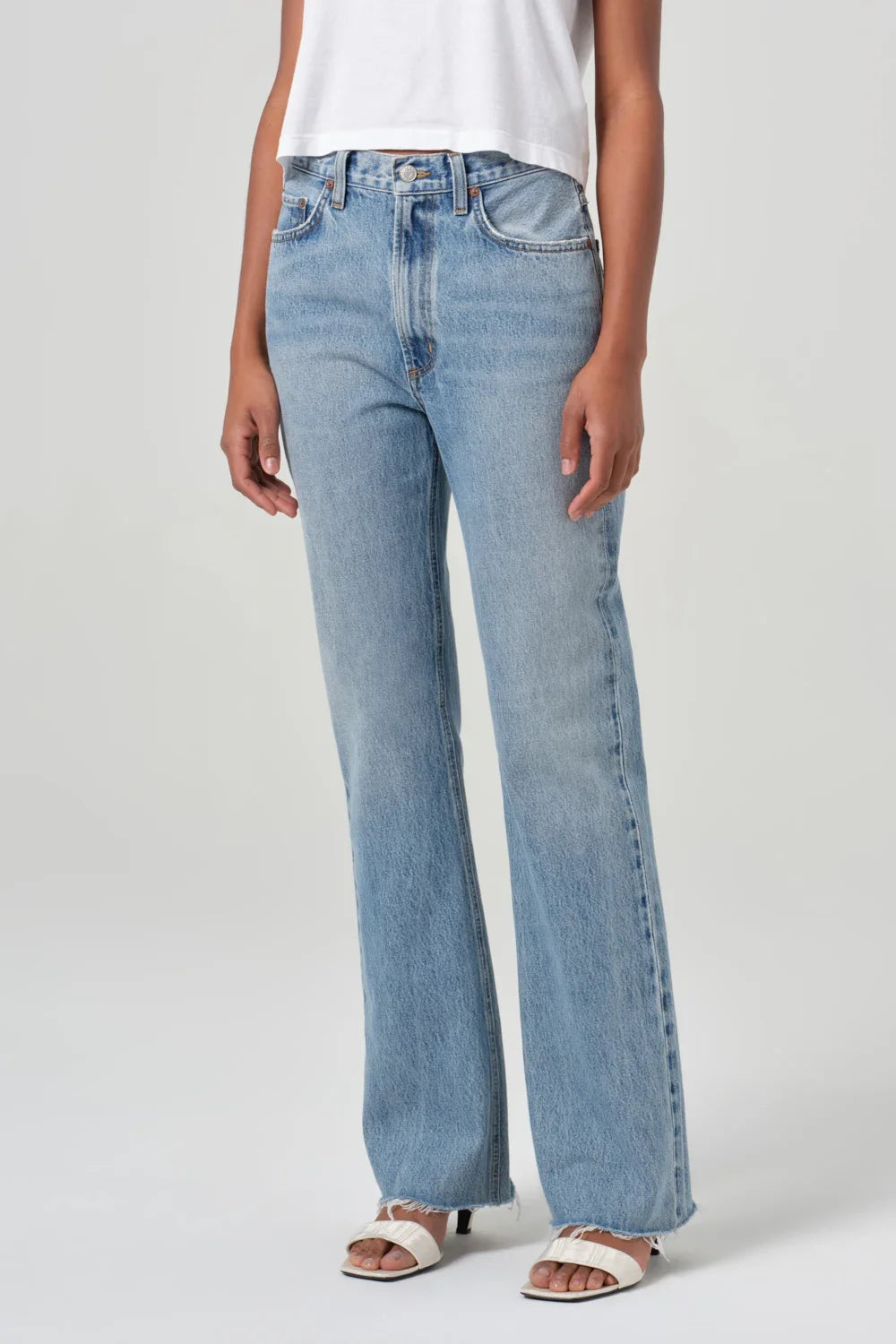 AGOLDE Leena Mid Rise Baby Flare Jean in Stage