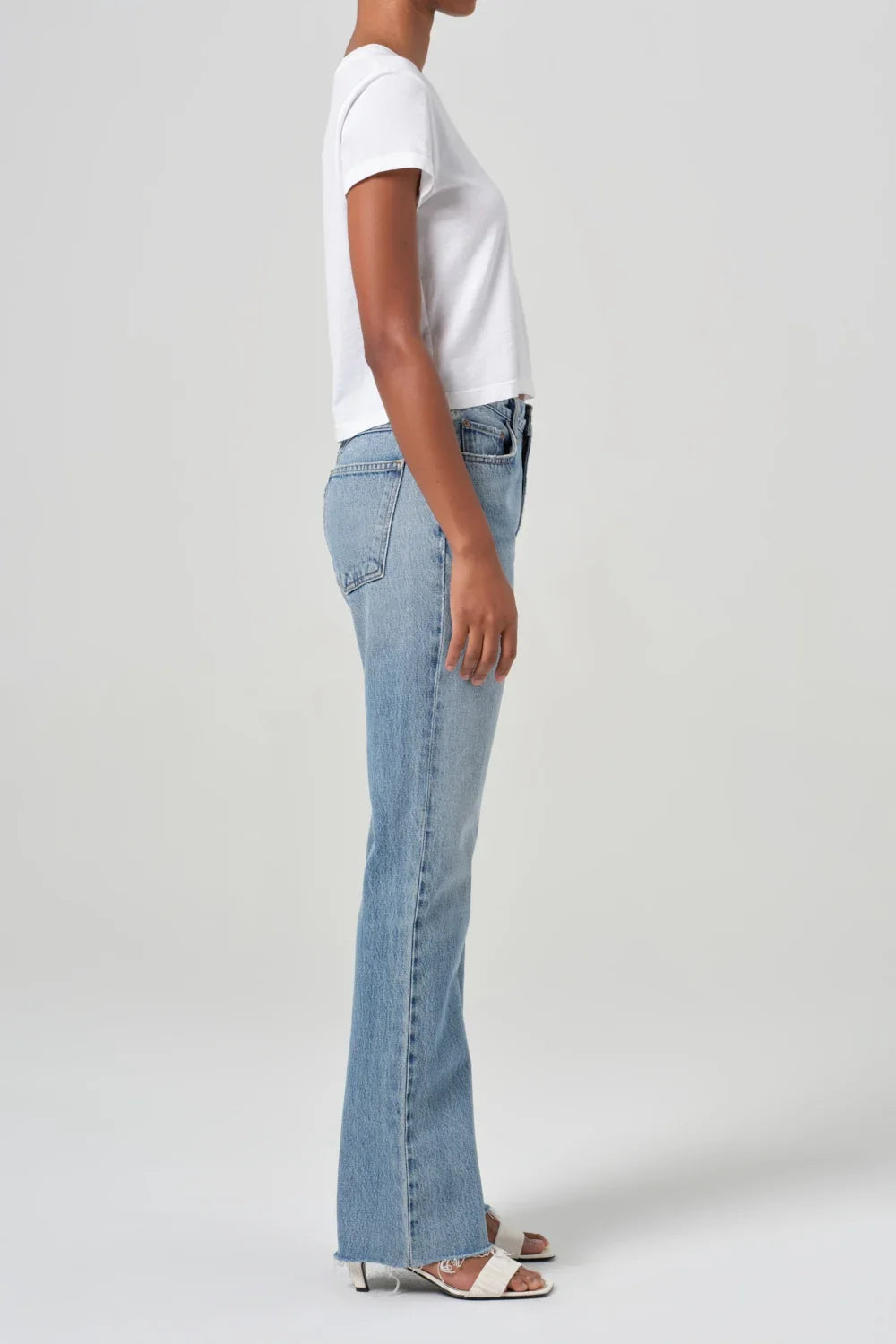 AGOLDE Leena Mid Rise Baby Flare Jean in Stage
