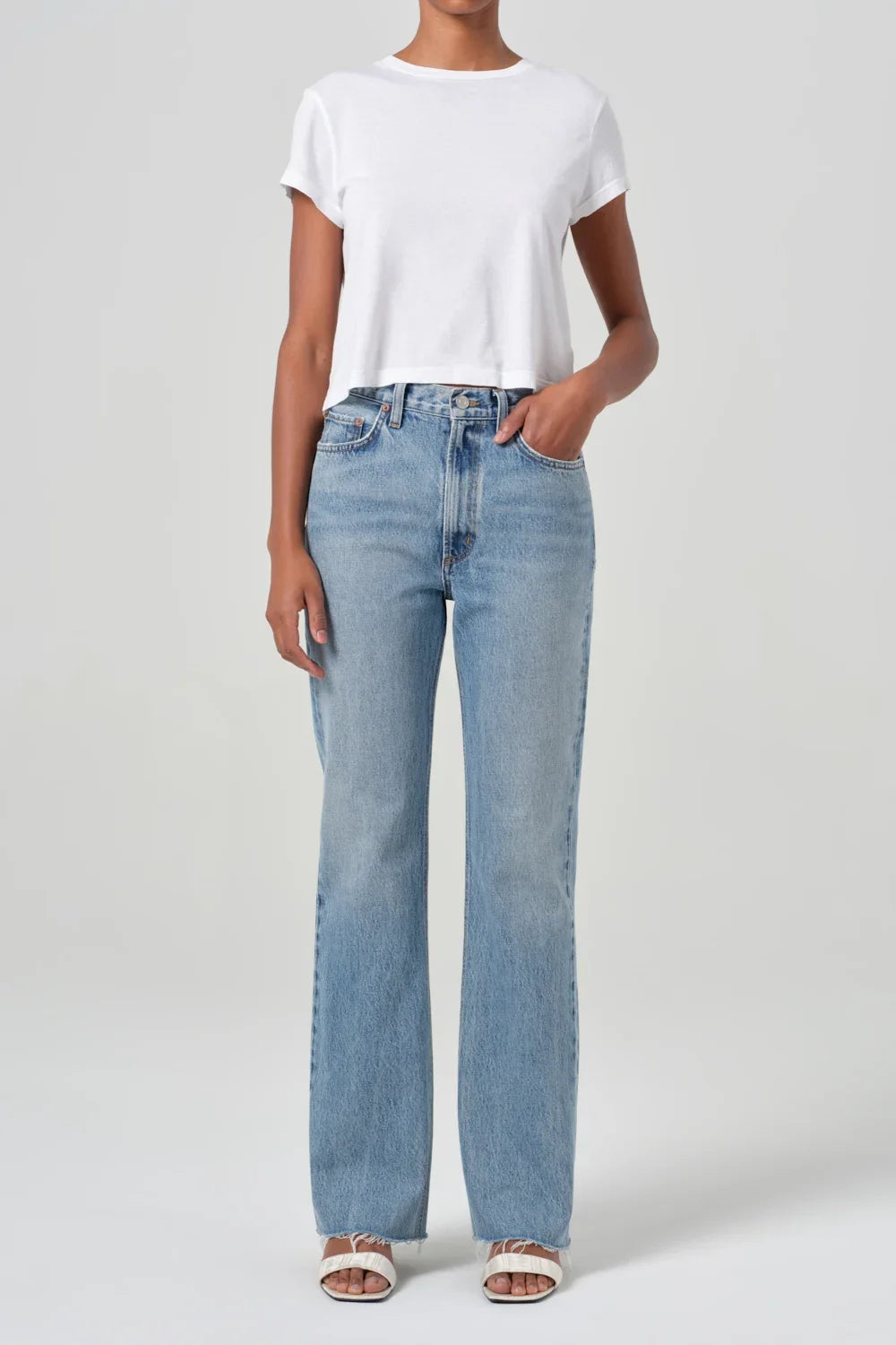 AGOLDE Leena Mid Rise Baby Flare Jean in Stage