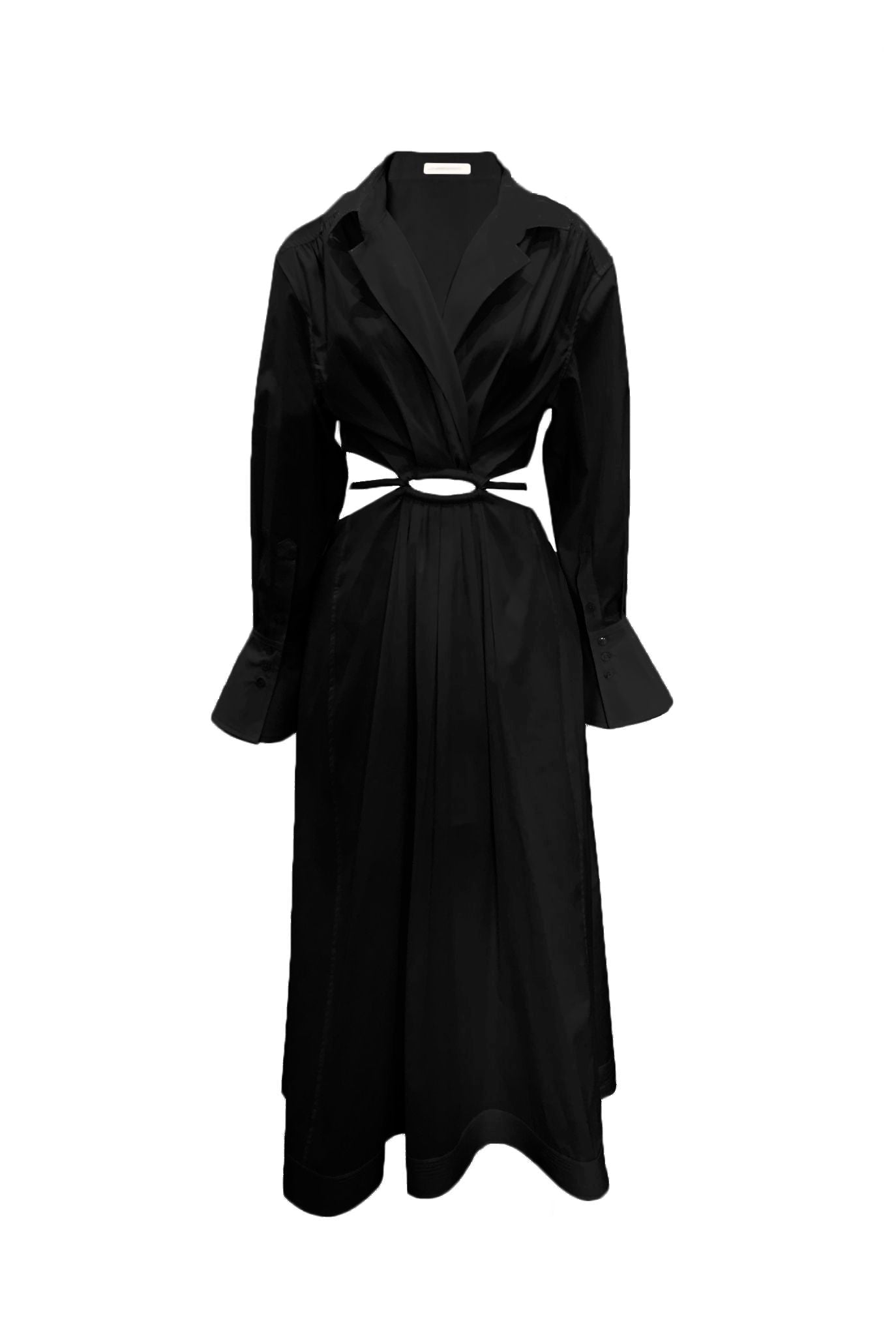 ALEX JS CORE PLEATED COTTON CUT-OUT SHIRT DRESS